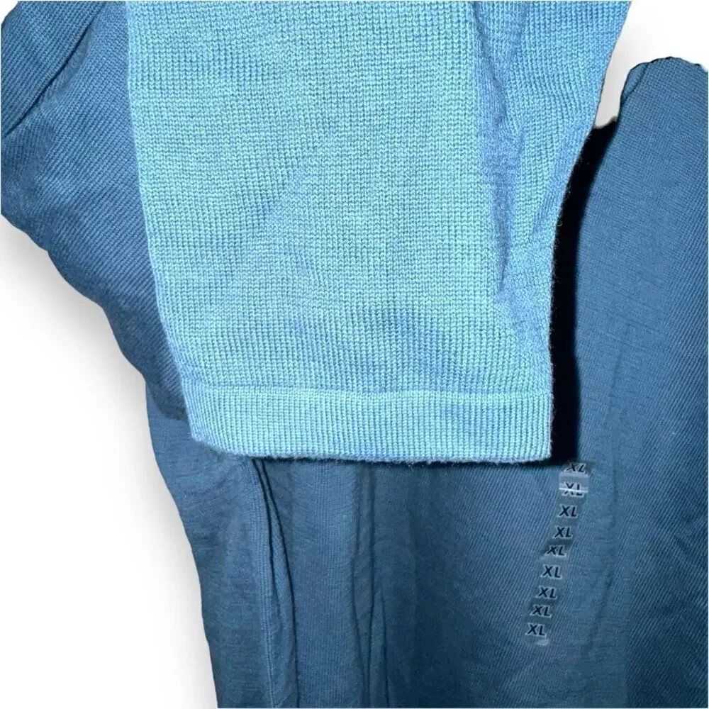 Brandini Teal Blue Knit Polo Collar Sweater Size XL - Picture 7 of 9